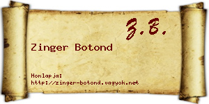 Zinger Botond névjegykártya