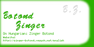 botond zinger business card